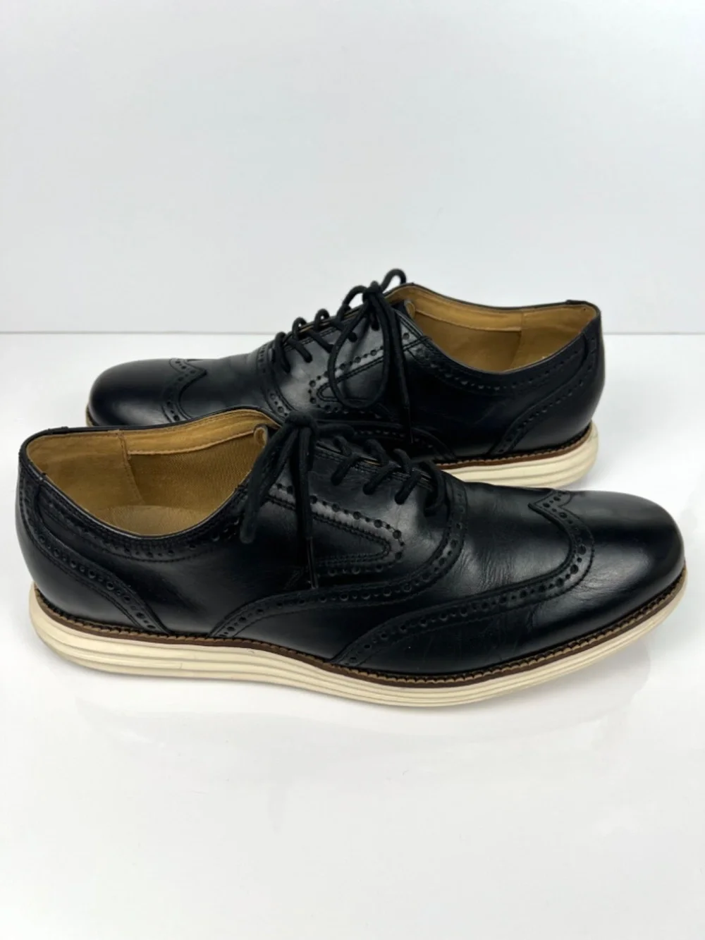 Cole Haan Zero Grand Wingtip Oxford Shoes Men’s 10.5 Black Leather Brogue Comfy